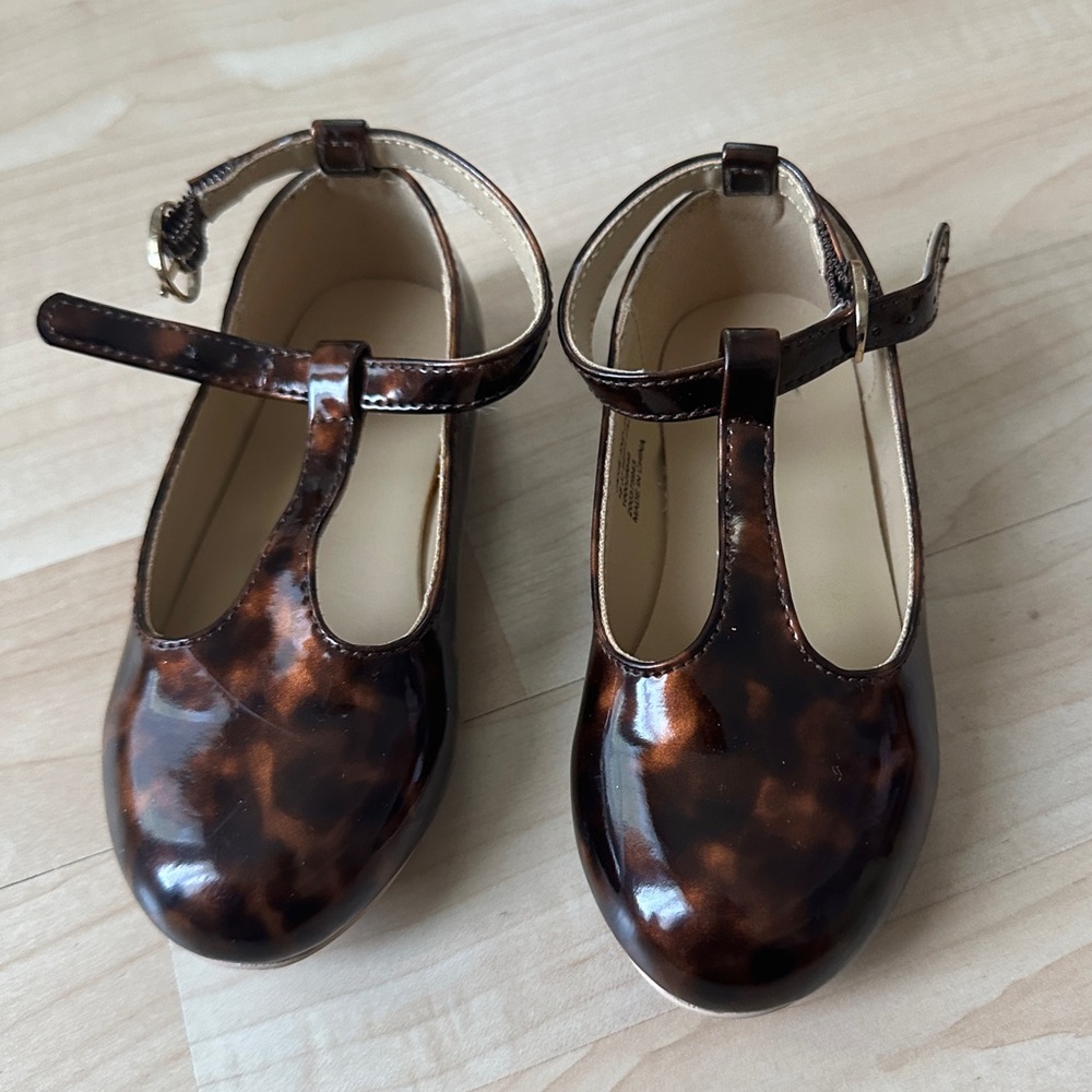 Janie and Jack tortoise shell shoes, toddler size 7